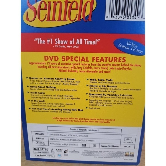 Seinfeld Volume 2 Season 3 all 22 episodes w bonus features comedy dvd - Picture 5 of 5